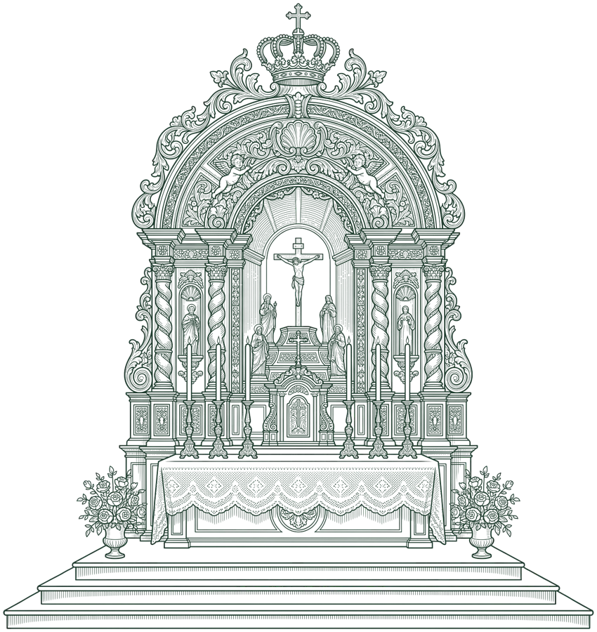 Ilustração do altar da igreja